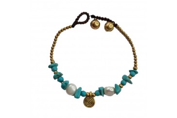 Браслет ручной работы с круглой подвеской #2 Handmade Bracelet with Lucky Stone Style #2