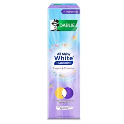 Фиолетовая зубная паста для мгновенного отбеливания зубов Darlie All Shiny White Starshine Purple 100 гр
