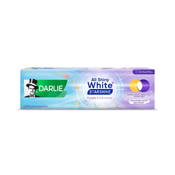 Фиолетовая зубная паста для мгновенного отбеливания зубов Darlie All Shiny White Starshine Purple 100 гр