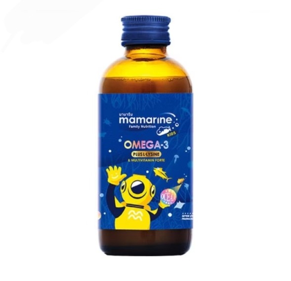 Детский сироп Mamarine Омега-3 плюс Лизин и Мультивитамин Форте сироп 120 мл