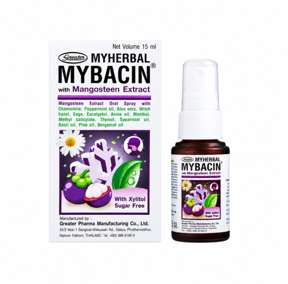 Спрей для полости рта с экстрактом мангостина MyHerbal Mybacin, 15 мл