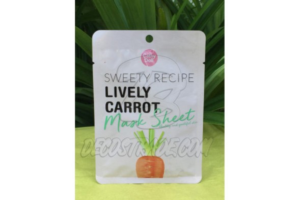 Тканевая маска для сужения пор с Морковью от Cathy Doll, «Sweety Recipe» Lively Carrot Mask Sheet, 25 гр