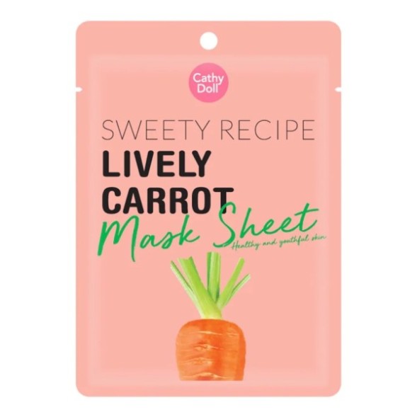Тканевая маска для сужения пор с Морковью от Cathy Doll, «Sweety Recipe» Lively Carrot Mask Sheet, 25 гр