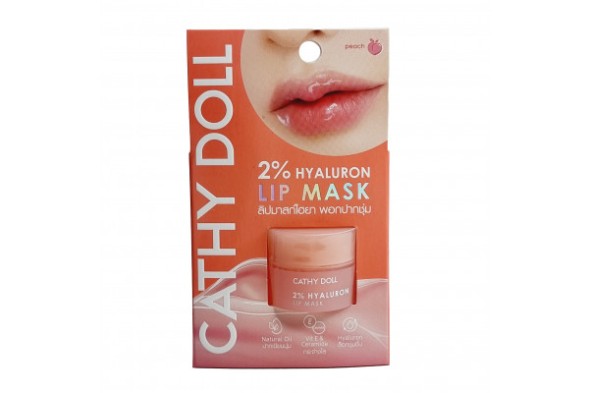 Ночная маска для восстановления и увлажнения губ со вкусом персика Cathy Doll 2% Hyaluron Lip Mask 4.5 гр