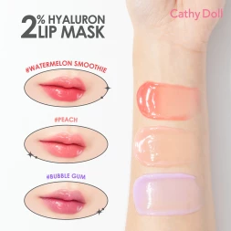 Ночная маска для восстановления и увлажнения губ со вкусом персика Cathy Doll 2% Hyaluron Lip Mask 4.5 гр