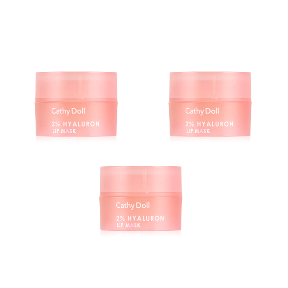 (УПАКОВКА 3 ШТ) Ночная маска для восстановления и увлажнения губ со вкусом персика от Cathy Doll 2% Hyaluron Lip Mask 4.5 гр