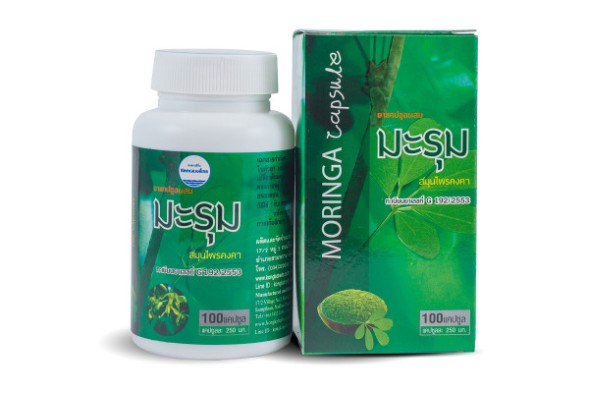 Капсулы с морингой тонизирующие, для нормализации давления и уровня сахара в крови, профилактика метеоризма Kongka Herb 100 капсул