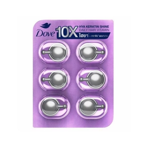 Капсулы для волос Dove X10 HYA Keratin Shine с гиалуроновой кислотой и кератином 6 капсул