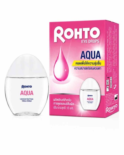 Rohto Aqua увлажняющие капли для глаз — от сухости, усталости и при ношении контактных линз, 13 мл