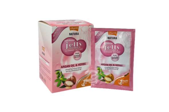 (НАБОР 12 ШТ) Маска - желе с Аргановым маслом для сухих повреждённых волос и секущихся кончиков от Lolane Natura Jelly Treatment Argan Oil &amp;amp; Herbs for damaget - split ends, 30  мл