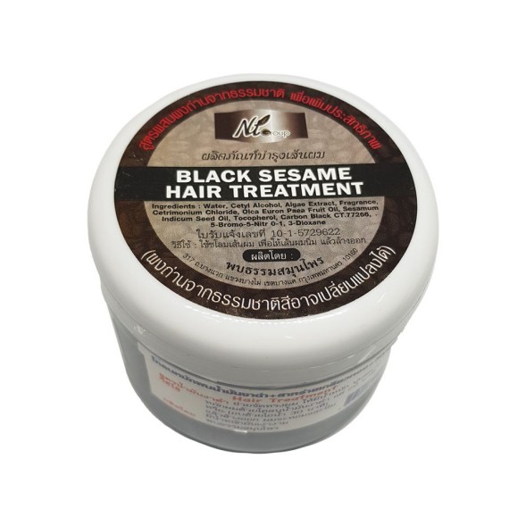 Лечебная маска для темных  волос с черным кунжутом от Pobtham, Black sesame hair treatment, 300 мл