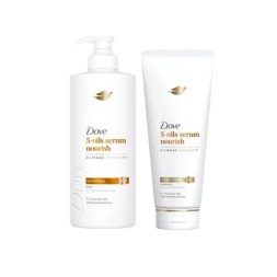 Набор Шампунь 380 мл и Кондиционер 350 мл с 5 маслами для питания и восстановления волос Dove 5-oils serum nourishing 