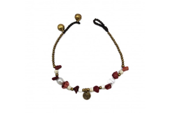 Браслет ручной работы с круглой подвеской #4 Handmade Bracelet with Lucky Stone Style #4