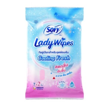 Женские салфетки для интимной гигиены Sofy Lady Wipes с охлаждающим эффектом 7+2 шт
