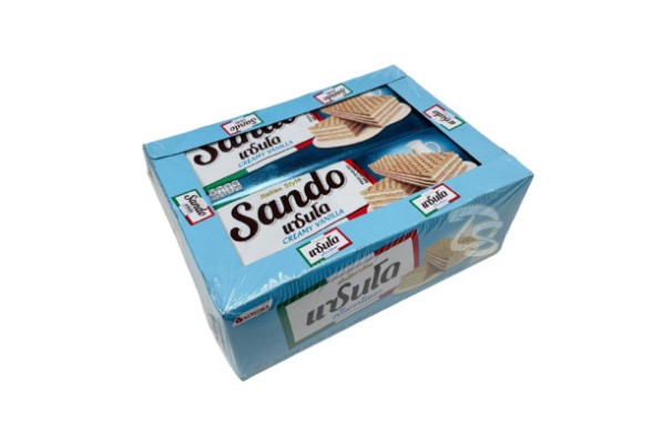 Нежные хрустящие вафли со вкусом ванили от Sando Creamy Vanilla Wafers 3.5 гр x 12 шт