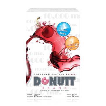 Коллаген с пептидами Donutt 10,000 мг, с вишневым вкусом, 10 саше, 200 г