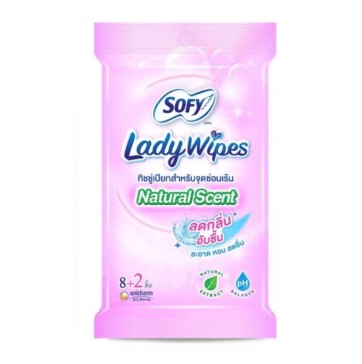 Женские салфетки для интимной гигиены Sofy Lady Wipes естественная свежесть 8+2 шт
