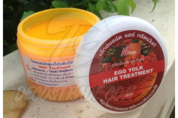 Лечебная маска для светлых волос с яичным желтком и папайей от Pobtham, Egg Yolk hair treatment, 300 мл