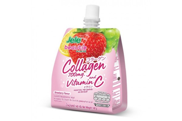Сок желе с коллагеном и витамином С со вкусом клубники от Jele Beautie Collagen Vitamin C 700mg Strawberry 140 гр