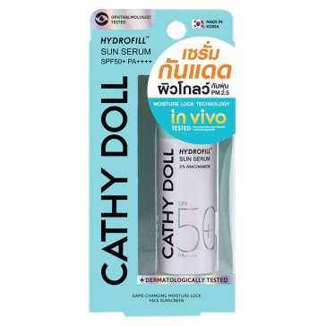 Увлажняющий солнцезащитный крем SPF50+ PA++++ с ниацинамидом, гиалуроновой кислотой и экстрактом алоэ вера Cathy doll Hydrofill Sun Serum 30 мл