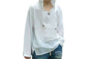 Хлопковая тайская рубашка с капюшоном Cotton White Shirt With Hood Style