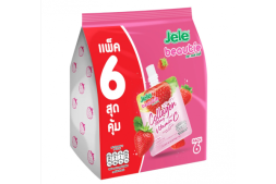 (УПАКОВКА 6 ШТ) Сок желе с коллагеном и витамином С со вкусом клубники от Jele Beautie Collagen Vitamin C 700mg Strawberry 140 гр*6 шт