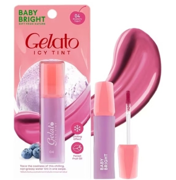 Тинт для губ Baby Bright Gelato Icy Tint оттенок 04 Черничный Йогурт 3 гр
