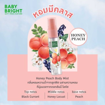 Парфюмированный спрей для тела и волос &amp;quot;Мёд и Персик&amp;quot; Baby Bright Honey Peach 20 мл