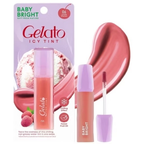 Тинт для губ Baby Bright Gelato Icy Tint оттенок 06 Личи Щербет 3 гр