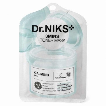 Dr.NIKS+ 3Mins Toner Mask Успокаивающая тканевая тонер-маска с центеллой (CICA), 20 мл