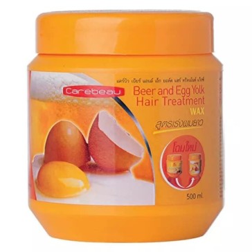 Маска для роста и укрепления волос на основе пива и желтков от Carebeau, Beer and Egg Yolk Hair Treatment WAX,  500 мл