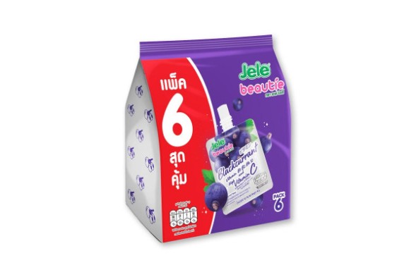 (УПАКОВКА 6 ШТ) Сок желе с витамином С и группой витаминов B (B1 B2 B6 B12)  со вкусом черной смородины от Jele Beautie Blackcurrant plus Vitamin B1 B2 B6 B12 140 гр*6 шт