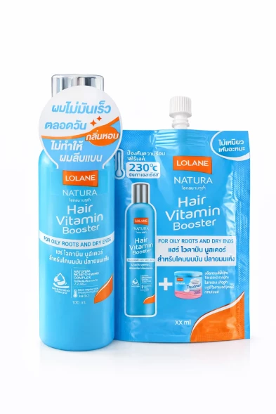 Lolane Natura Hair Vitamin Booster – витамин для волос, жирные корни и сухие концы, 100 мл