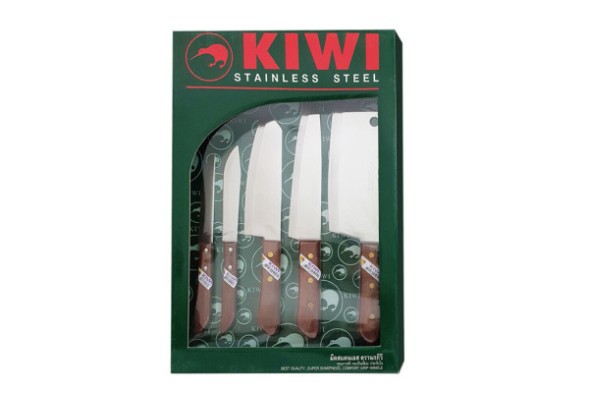 Набор кухонных ножей с деревянной рукояткой от KIWI 5 ножей