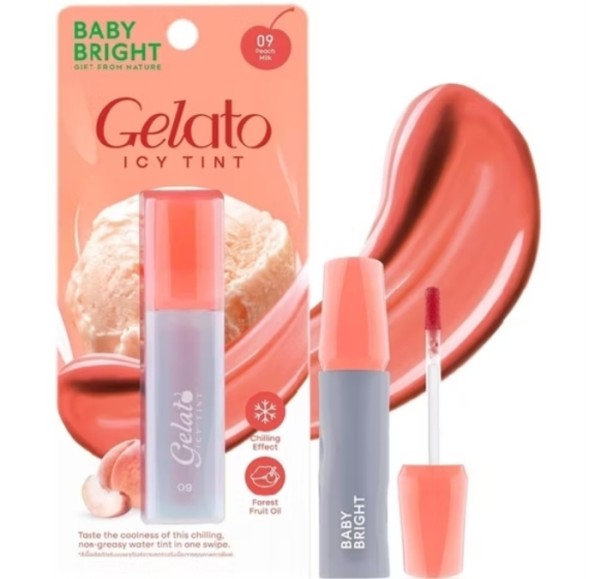 Тинт для губ Baby Bright Gelato Icy Tint оттенок 09 Персиковое Молоко 3 гр