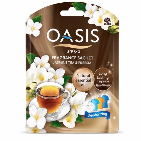 Oasis Fragrance Sachet — ароматическое саше с запахом жасминового чая и фрезии, 20 г, до 90 дней, Earth Thailand