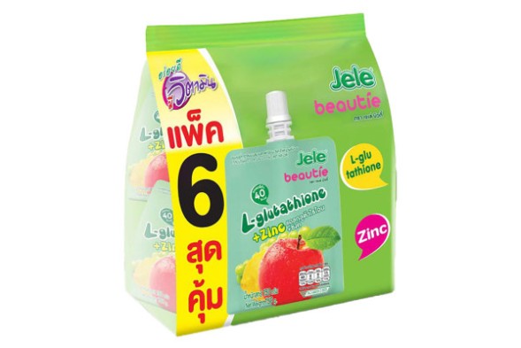 (УПАКОВКА 6 ШТ) Сок желе с L-глутатионом и цинком со вкусом фруктового микса от Jele Beautie L-glutathione and Zinc Mixed Fruit 140 гр*6 шт