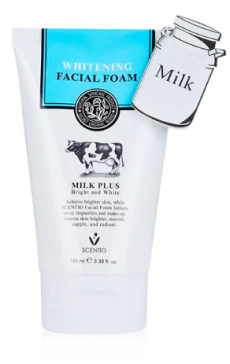 Молочная осветляющая пенка для умывания с коэнзимом  Q10 от Scentio, Milk Plus Whitening Q10 Facial Foam, 100 мл
