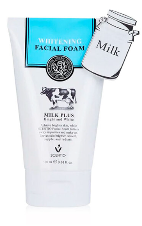 Молочная осветляющая пенка для умывания с коэнзимом  Q10 от Scentio, Milk Plus Whitening Q10 Facial Foam, 100 мл