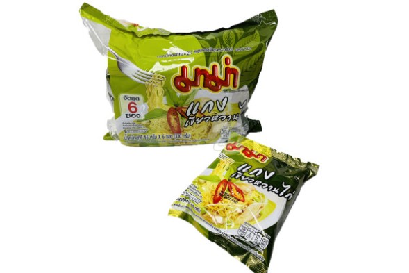 Лапша быстрого приготовления со вкусом Куриный зеленый карри от MAMA 55 г x 6 пачек