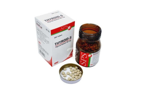 Тироид С Препарат для лечения дефицита щитовидной железы Thyroid S  от SPS Sriprasit Thyroid S Extract 60 mg 500 табл