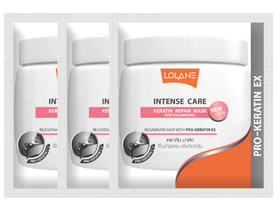 Интенсивная маска с кератином для восстановления и утолщения волос (Розовая линия) от Lolane, Intense Care Keratin Repair Mask Volume Filler, 15 гр