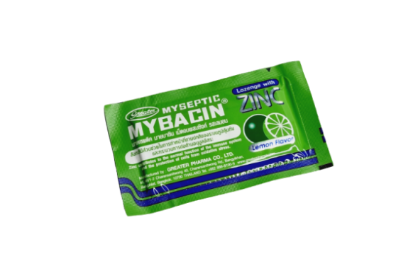 Пастилки от боли в горле и кашля со вкусом лимона Mybacin Throat Lemon 10 пастилок