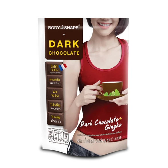 Темный шоколадный Body Shape со вкусом чернослива и экстрактом гинкго билоба 120 гр (8 саше x 15 гр) 1