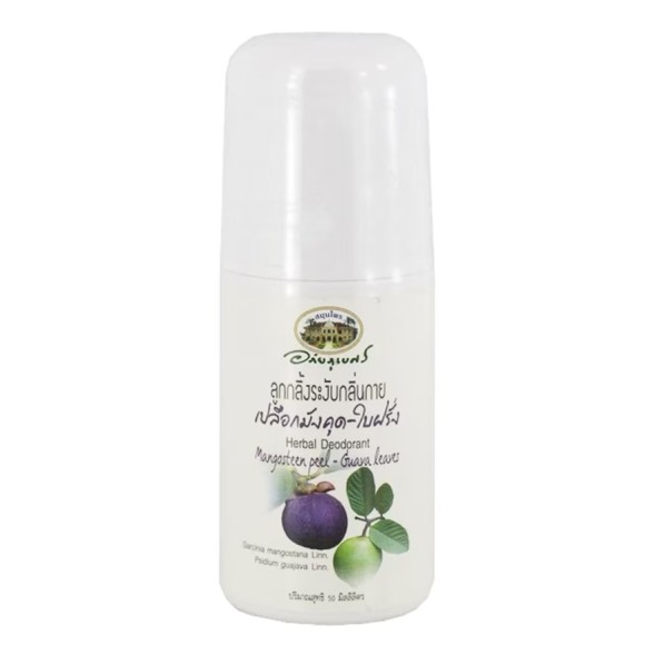 Натуральный дезодорант с Мангостином и Гуавой от Abhai Herb, Herbal Deodorant Mangosteen Peel-Guava leaves, 50 мл