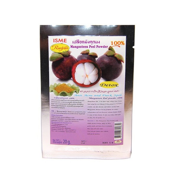 Маска от прыщей и черных точек из кожуры мангостина, Mangosteen Pell Powder 100%, 20 гр