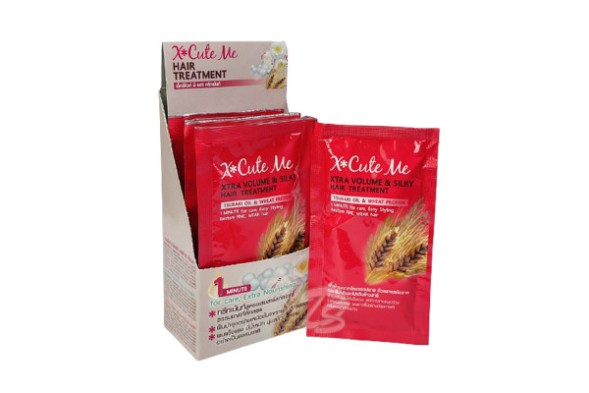 (НАБОР 6 ШТ) Маска для тонких и ослабленных волос с маслом Камелии Японской и протеинами Пшеницы  от X Cute Me Xtra Volume &amp;amp; Silky Hair Treatment  6 шт по 30 мл