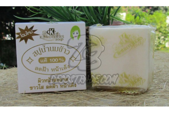 Натуральное кокосовое мыло на рисовом молочке от K.BROTHERS, Pure Milky Jasmine Rie Soap, 60 гр
