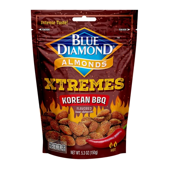 Жареный миндаль со вкусом Корейского Барбекю Blue Diamond Almonds Xtremes Korean BBQ 150 гр 