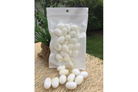 Белые шелковые коконы, Cocoon white, 20 шт